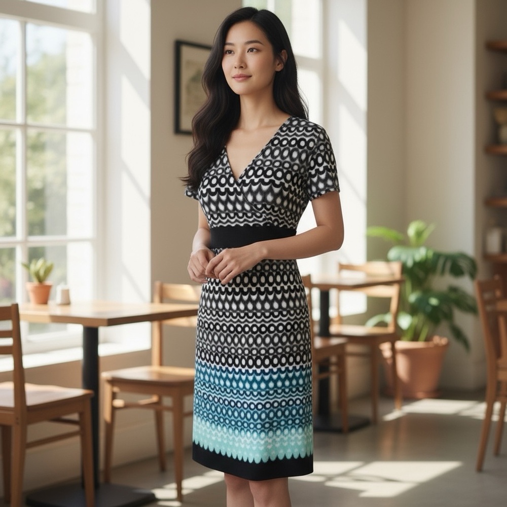 CLOSET CLEAR OUT! Liz Claiborne Axcess Midi Dress | Geometric Print Size L